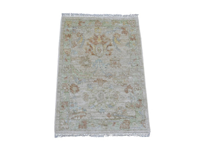 Oushak Oushak hand-knotted wool rug in Gray & Green, 2'1" x 2'11" — SKU O021592
