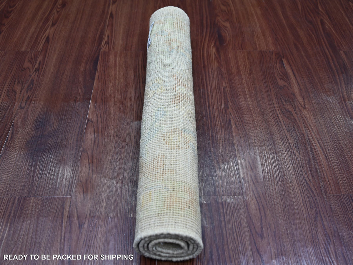 Oushak Oushak hand-knotted wool rug in Gray & Green, 2'1" x 2'11" — SKU O021592 (view 4)