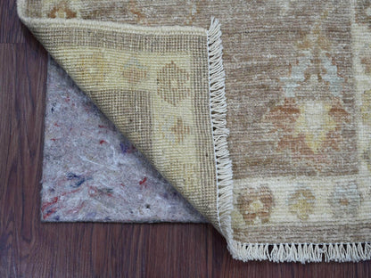 Brown 2'0" x 3'0" Oushak And Peshawar Hand knotted Wool Rug - Sku: O021593