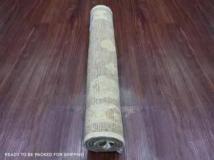 Brown 2'0" x 3'0" Oushak And Peshawar Hand knotted Wool Rug - Sku: O021593