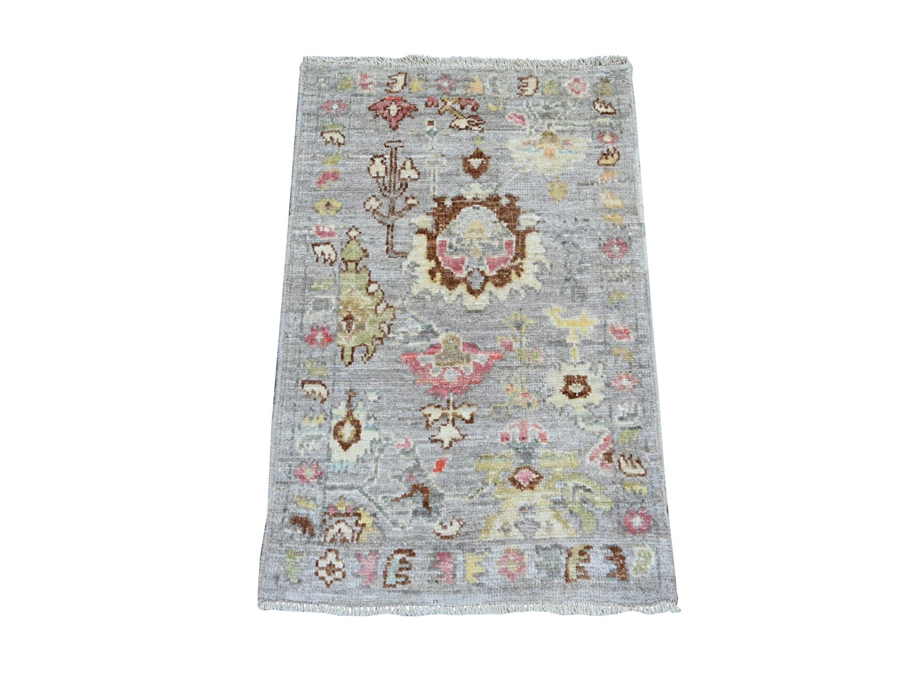 Oushak Oushak hand-knotted wool rug in Gray, 2' x 3' — SKU O021594