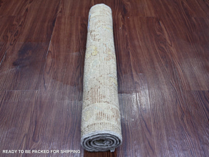 Brown 2'0" x 3'0" Oushak And Peshawar Hand knotted Wool Rug - Sku: O021595