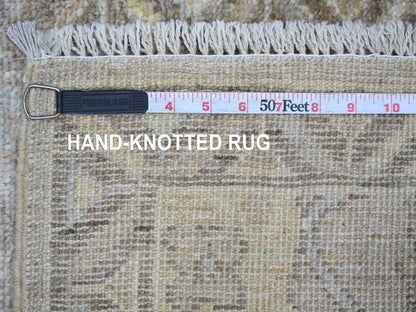 Brown 2'0" x 2'11" Oushak And Peshawar Hand knotted Wool Rug - Sku: O021596