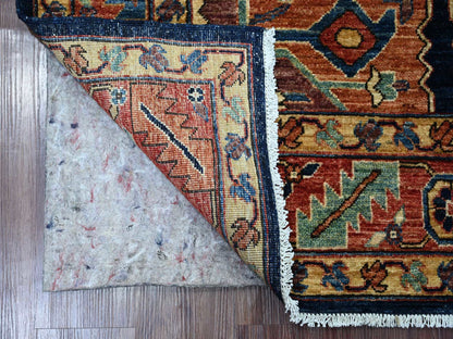 Blue 4'3" x 6'3" Tribal & Geometric Hand knotted Wool Rug - Sku: O021601