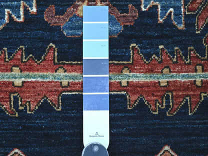Blue 4'3" x 6'3" Tribal & Geometric Hand knotted Wool Rug - Sku: O021601