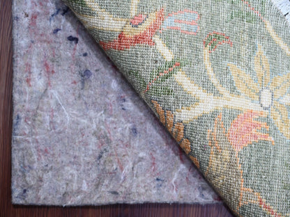 Green 12'2" x 12'2" Oushak And Peshawar Hand knotted Wool Rug - Sku: O021603