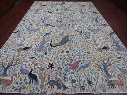 Green 10'2" x 14'2" Oushak And Peshawar Hand knotted Wool Rug - Sku: O021604