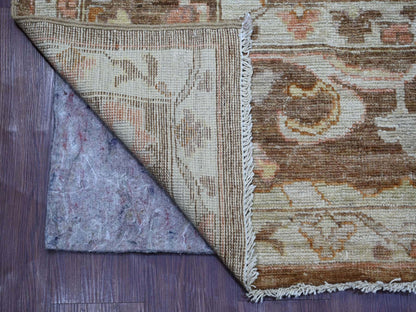Brown 7'8" x 9'9" Oushak And Peshawar Hand knotted Wool Rug - Sku: O021608