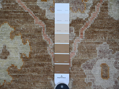 Brown 7'8" x 9'9" Oushak And Peshawar Hand knotted Wool Rug - Sku: O021608