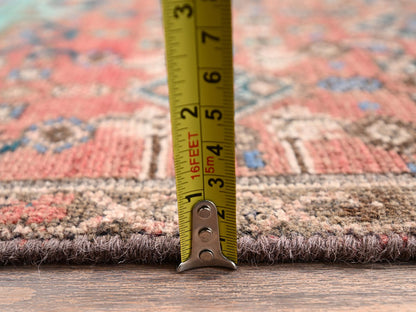 Vintage hand-knotted wool runner in Red & Brown, 2'7" x 9'2" — SKU O02160 (view 6)