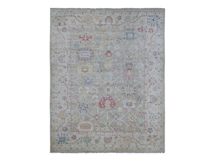 Green 8'0" x 9'10" Oushak And Peshawar Hand knotted Wool Rug - Sku: O021610