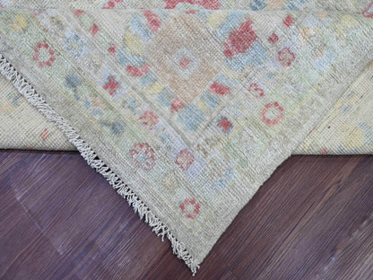 Green 8'0" x 9'10" Oushak And Peshawar Hand knotted Wool Rug - Sku: O021610