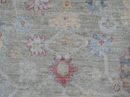Green 8'0" x 9'10" Oushak And Peshawar Hand knotted Wool Rug - Sku: O021610