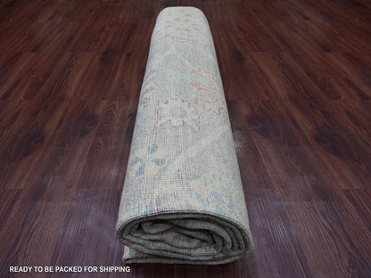 Green 8'0" x 9'10" Oushak And Peshawar Hand knotted Wool Rug - Sku: O021610