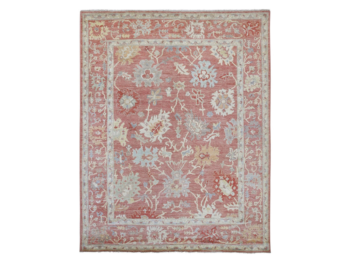 Oushak Oushak hand-knotted wool rug in Pink, 8' x 10'2" — SKU O021611