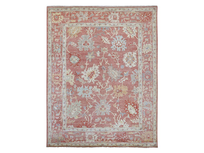 Oushak Oushak hand-knotted wool rug in Pink, 8' x 10'2" — SKU O021611