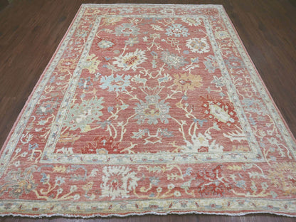 Oushak Oushak hand-knotted wool rug in Pink, 8' x 10'2" — SKU O021611 (view 2)