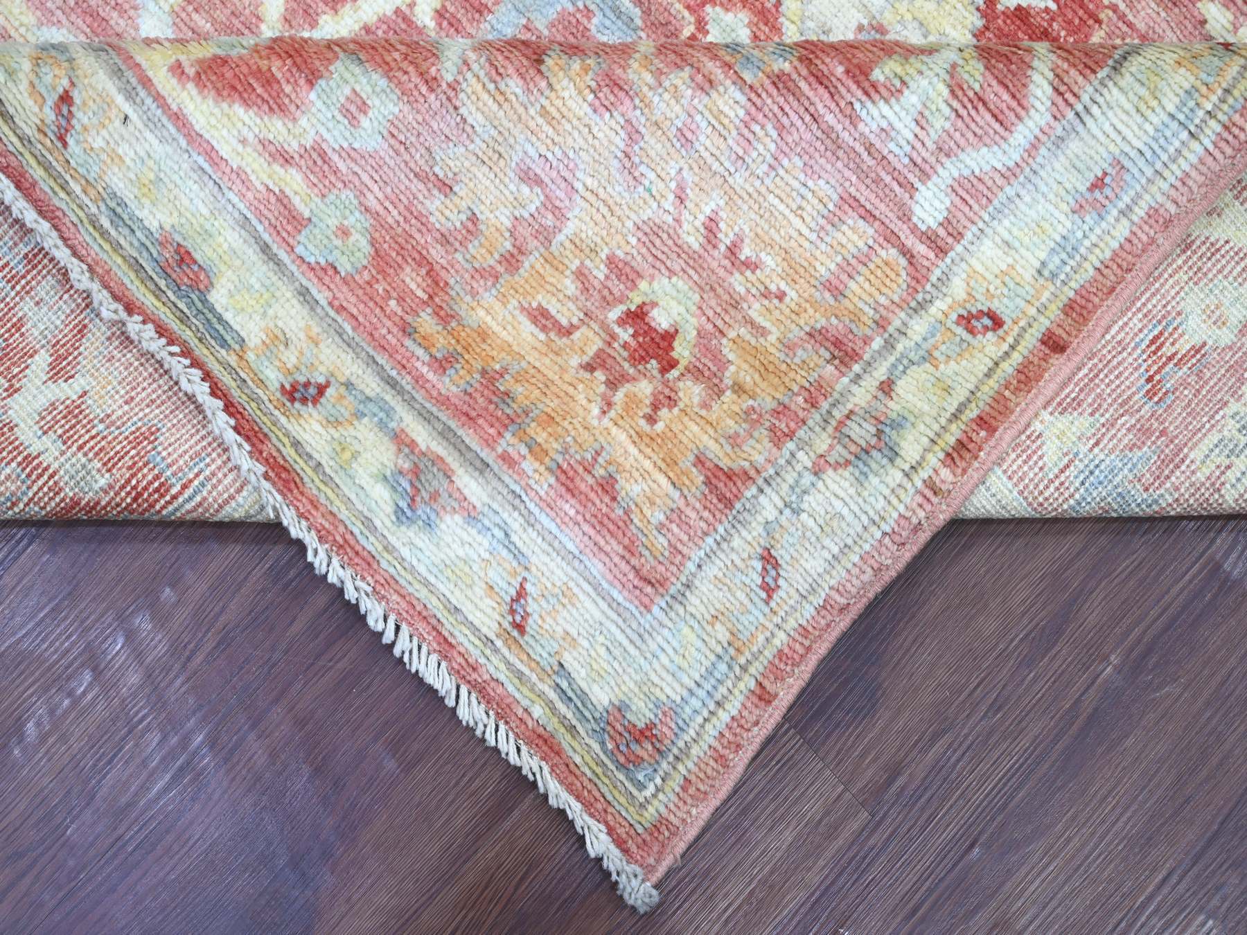 Oushak Oushak hand-knotted wool rug in Pink, 8' x 10'2" — SKU O021611 (view 6)