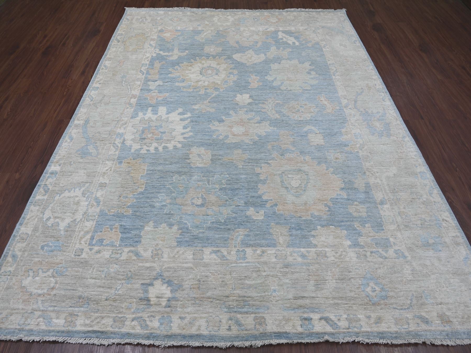 Oushak Oushak hand-knotted wool rug in Gray, 7'6" x 9'7", SKU O021613 (view 2)