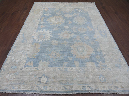 Oushak Oushak hand-knotted wool rug in Gray, 7'6" x 9'7", SKU O021613 (view 2)