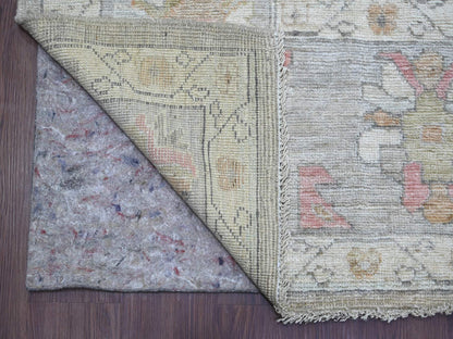 Grey 8'3" x 9'7" Oushak And Peshawar Hand knotted Wool Rug - Sku: O021614
