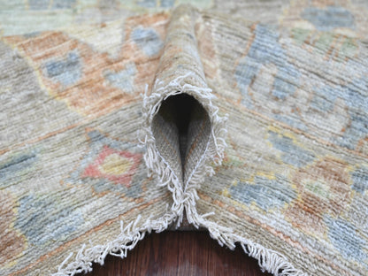 Grey 8'4" x 10'4" Oushak And Peshawar Hand knotted Wool Rug - Sku: O021615