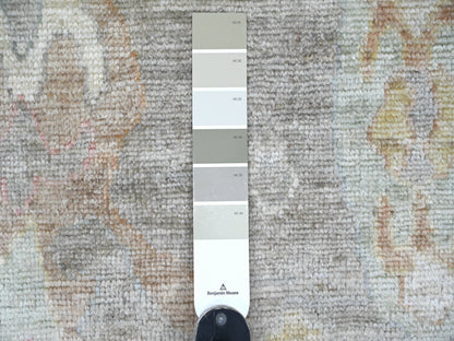 Grey 8'4" x 10'4" Oushak And Peshawar Hand knotted Wool Rug - Sku: O021615