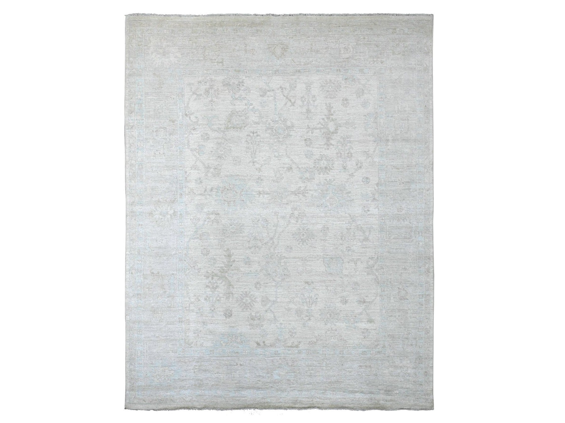 Ivory 7'9" x 9'11" Oushak And Peshawar Hand knotted Wool Rug - Sku: O021616