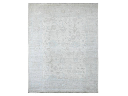 Ivory 7'9" x 9'11" Oushak And Peshawar Hand knotted Wool Rug - Sku: O021616