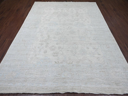 Oushak Oushak hand-knotted wool rug in Ivory & Gray, 7'9" x 9'11" — SKU O021616 (view 2)