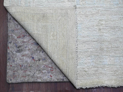 Ivory 7'9" x 9'11" Oushak And Peshawar Hand knotted Wool Rug - Sku: O021616