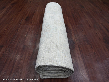 Oushak Oushak hand-knotted wool rug in Ivory & Gray, 7'9" x 9'11" — SKU O021616 (view 9)