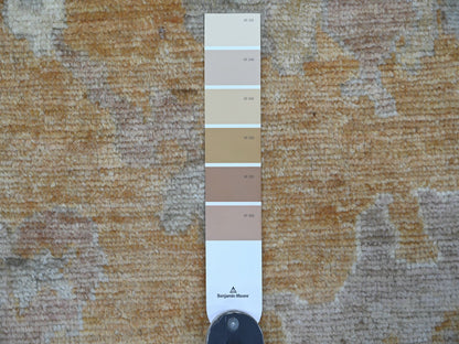 Brown 7'10" x 9'8" Oushak And Peshawar Hand knotted Wool Rug - Sku: O021617