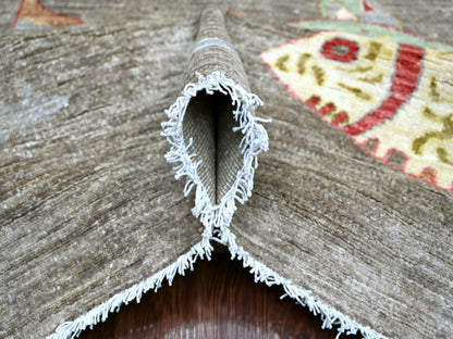 Peshawar Modern / Contemporary hand-knotted wool rug in Gray, 7'9" x 9'7" — SKU O021621 (view 5)