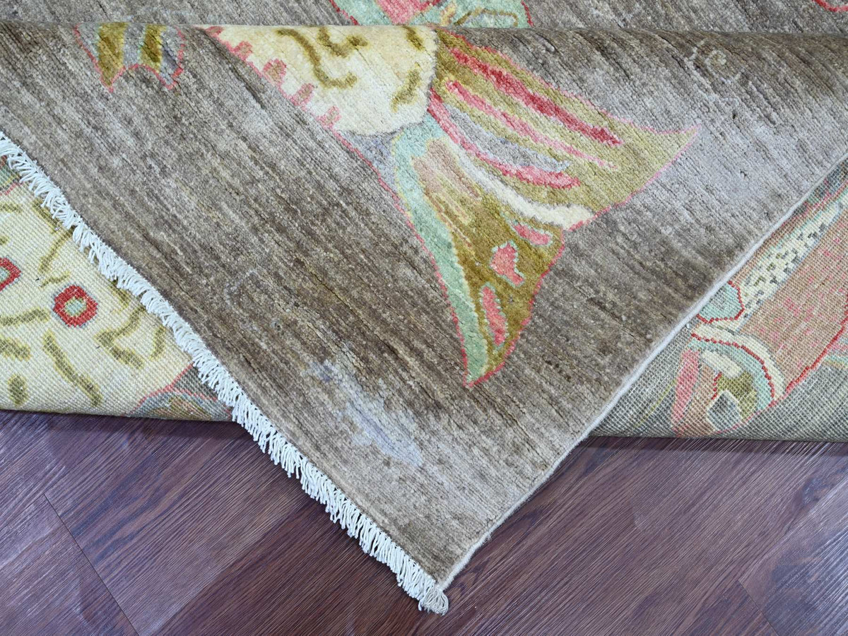 Peshawar Modern / Contemporary hand-knotted wool rug in Gray, 7'9" x 9'7" — SKU O021621 (view 6)