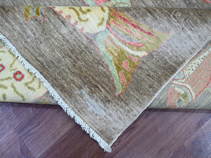 Peshawar Modern / Contemporary hand-knotted wool rug in Gray, 7'9" x 9'7" — SKU O021621 (view 6)