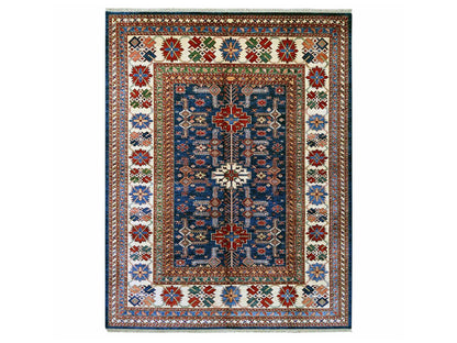 Blue 8'1" x 10'2" Tribal & Geometric Hand knotted Wool Rug - Sku: O021622