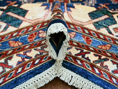 Blue 8'1" x 10'2" Tribal & Geometric Hand knotted Wool Rug - Sku: O021622