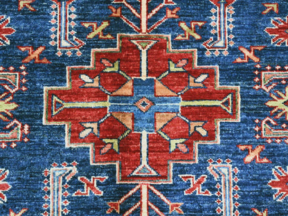 Blue 8'1" x 10'2" Tribal & Geometric Hand knotted Wool Rug - Sku: O021622