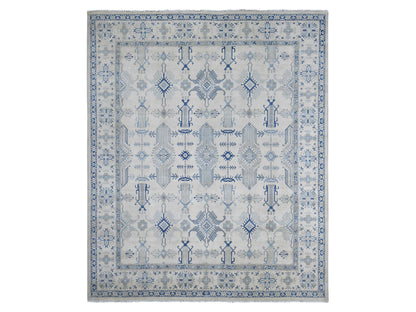 Ivory 8'0" x 9'6" Kazak Hand knotted Wool Rug - Sku: O021626