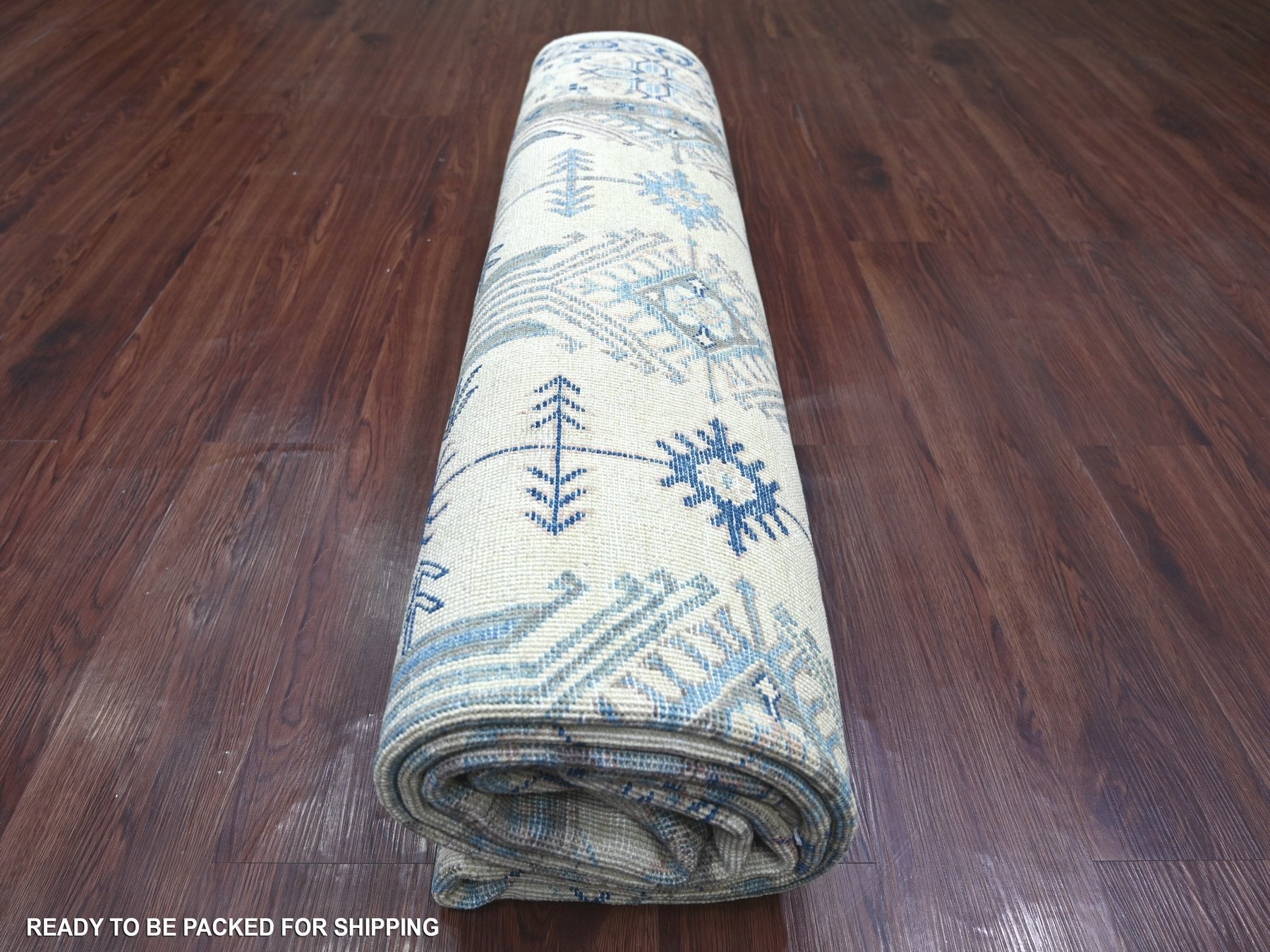 Kazak Kazak hand-knotted wool rug in Ivory, 8' x 9'6" — SKU O021626 (view 9)