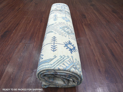 Kazak Kazak hand-knotted wool rug in Ivory, 8' x 9'6" — SKU O021626 (view 9)