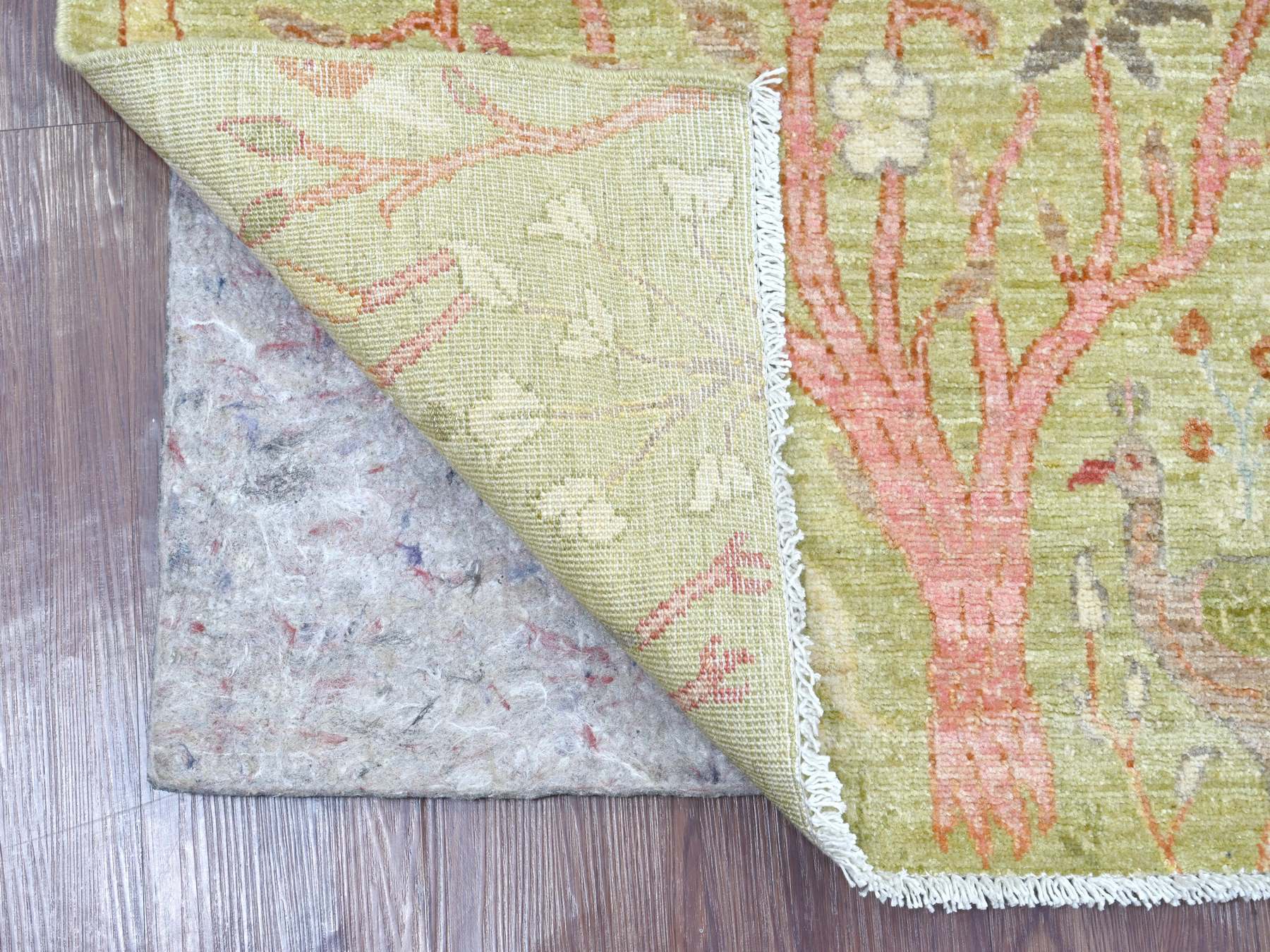 Green 3'0" x 5'0" Oushak And Peshawar Hand knotted Wool Rug - Sku: O021629