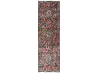 Tabriz Vintage hand-knotted wool runner in Red, 2'7" x 8'9" — SKU O02162