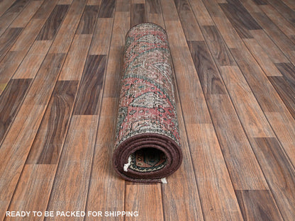 Tabriz Vintage hand-knotted wool runner in Red, 2'7" x 8'9" — SKU O02162 (view 5)