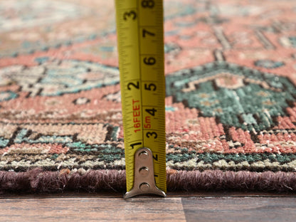 Tabriz Vintage hand-knotted wool runner in Red, 2'7" x 8'9" — SKU O02162 (view 6)
