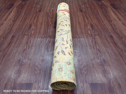 Brown 3'0" x 4'10" Oushak And Peshawar Hand knotted Wool Rug - Sku: O021630