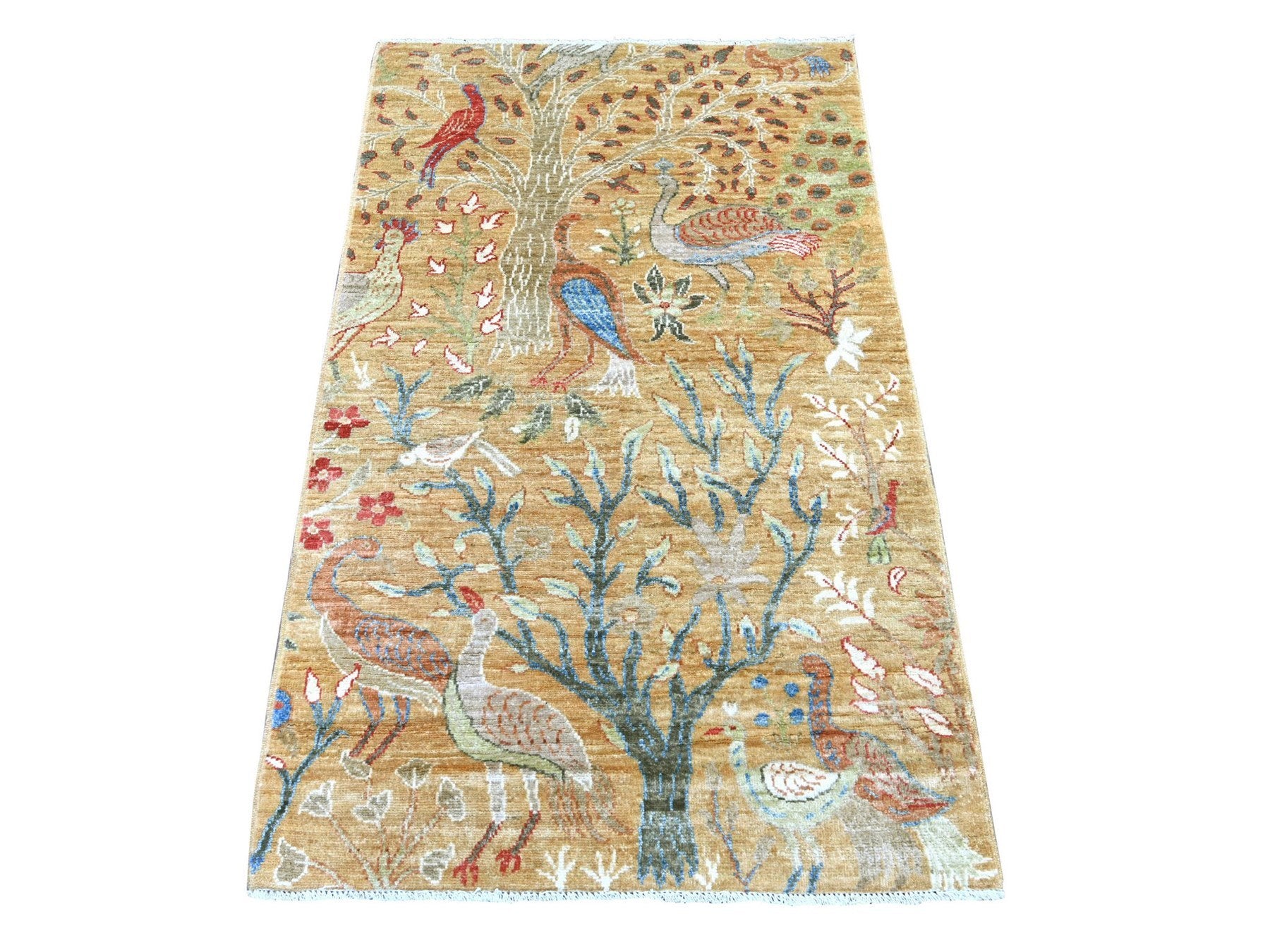 Brown 3'1" x 4'11" Oushak And Peshawar Hand knotted Wool Rug - Sku: O021633