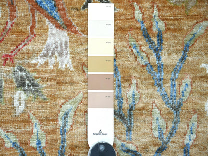 Brown 3'1" x 4'11" Oushak And Peshawar Hand knotted Wool Rug - Sku: O021633