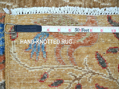 Brown 3'1" x 4'11" Oushak And Peshawar Hand knotted Wool Rug - Sku: O021633